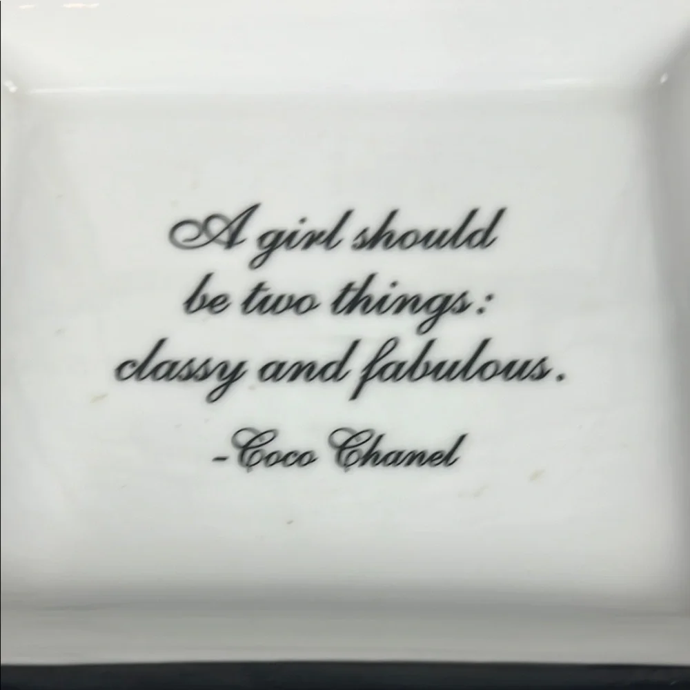 Gorgeous trinket dish with quote from CoCo Chanel Great gift idea 🎁🎁